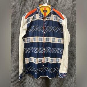 Sigotto Italian Couture Men’s Button down shirt Size XL Plaid Vintage look